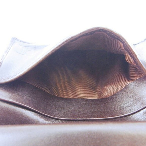 FENDI Gamaguchi Wallet Zucca Beige Canvas ~ Leather Authentic Used - Picture 9 of 10